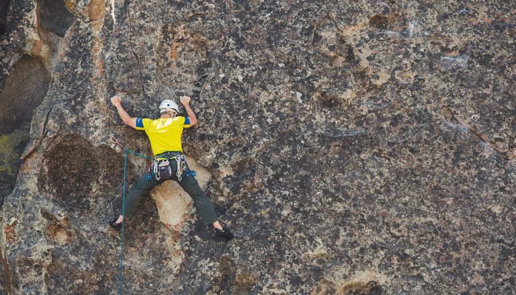 Rock climbing requires good relative strength