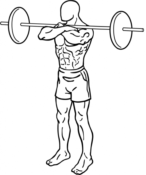 Front squat with crossover or cossack grip